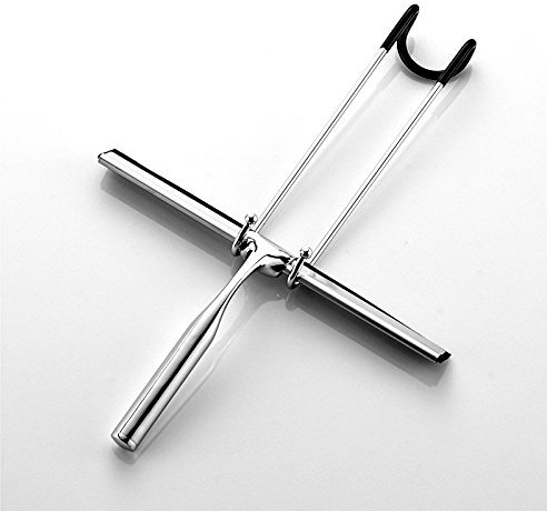 Duschabzieher Edelstahl inkl. Halterung Chrom Glasabzieher Bad Dusche Wischer Abzieher Duschwischer Badwischer Duschwand Glaswischer Scheibenabzieher