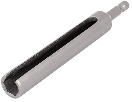 sourcing map 120 mm longitud 10 mm tuercas hexagonales llave de vaso con ranuras Bit controlador de extensión gris