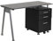 Flash Furniture Computertisch mit 3 Schubladen, Metall, Schwarze Glasplatte/silberner Rahmen, 128.270000000000001 x 67.31 x 13.97 cm