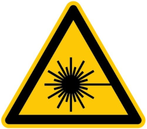 LEMAX® Aufkleber Warnschild, Warnung vor Laserstrahl W004 DIN EN ISO 7010 Folie selbstkl. gelb/schwarz, 200mm