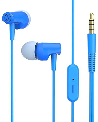 Audio-Technica ATH-CLR100iSBL SonicFuel in-Ear Headphones with in-Line Microphone & Control, Blue