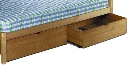 Save on Goods UK Pair of Pine wood wooden waxed rustic finish under bed drawers.Roll out wood bedroom storage boxes