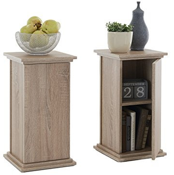 möbelando Dekosäule Blumensäule Säule Schrank Standschrank Dekoschrank Marge I (Eiche)
