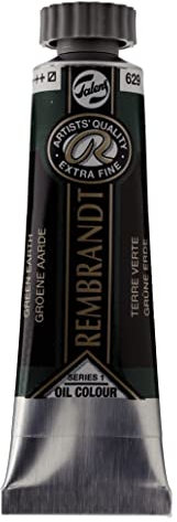 Rembrandt Oil Colour - Vert Terre verte 629 - Tube de 15 ml - Haute pigmentation et résistance à la lumière - Peinture à l'huile de qualité artistique - Consistance beurrée
