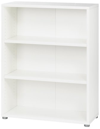 Bücherregal mit zwei Regalen, weiße Farbe, 89,2 x 113,4 x 40,1 cm