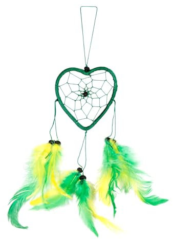 Ca 35cm x 9 Herz Dreamcatcher Traumfänger Neon Grün Gelb Auto