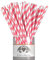 EinsSein 25x Pailles de Papier Stripes L 19,5cm Blanc-Rose