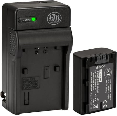 BM Premium NP-FV50 Battery and Battery Charger for Sony DCR-SX44 DCR-SX45 HDR-PJ200 HDR-PJ230 HDR-PJ380 HDR-PJ430V HDR-PJ650V HDR-PV790V HDR-TD30V Handycam Camcorder + More!!