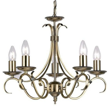 Bernice 5lt Pendant 60W - Antique Brass Plate