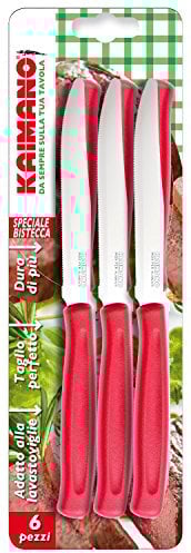 Kaimano KDN021806R 6 Coltelli Dinamik Bistecca Lama Dentata [ Colori Assortiti]