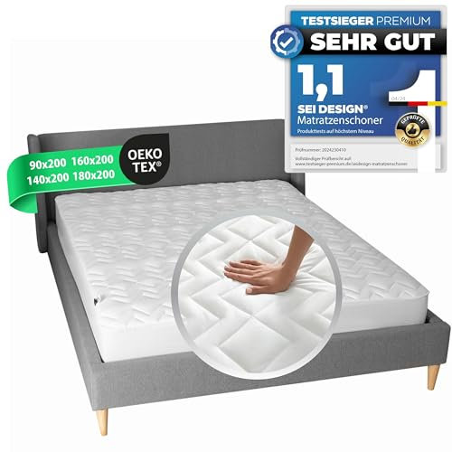 sei Design Matratzenschoner 140x200cm atmungsaktiv - Luxus Matratzenschoner Spannbettlaken - Extra soft & weich - Matratzen Schoner waschbar & trocknergeeignet - Matratzen Schutz - Schonbezug Matratze