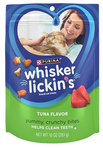 Whisker Lickin's Purina Crunchy Cat Treats, Tuna Flavor, (4) 10 oz Pouches