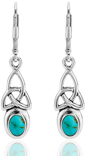 DTPsilver -Damen - Ohrringe 925 Sterling Silber Keltisch Trinity mit Türkis