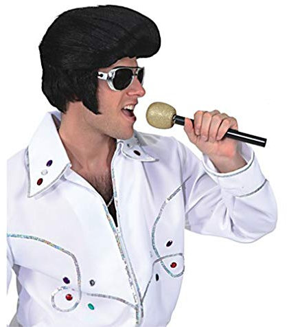 Perücke: King-Elvis-Perücke, schwarz