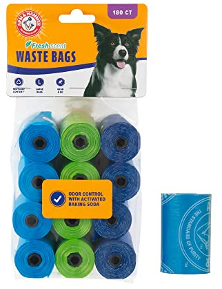 Arm & Hammer 71040 Disposable Waste Bag Refills, Assorted, 180-Pack