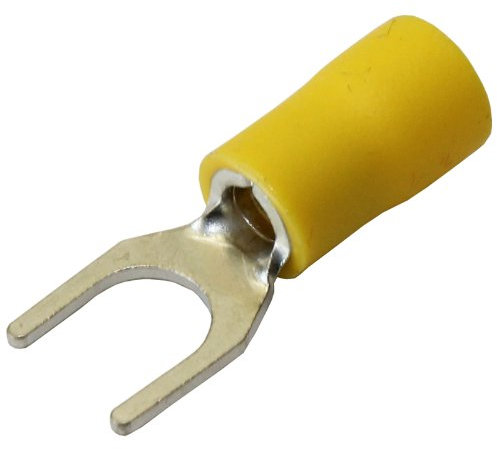 All Trade Direct 20 x Yellow 6.4mm Fork Insulated Wire Connector Electrical Crimp Terminal