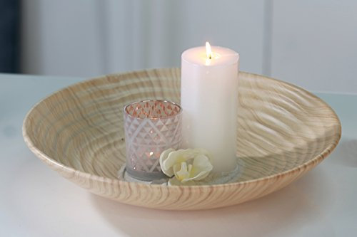 Casablanca - Schale Natural aus Keramik - naturholzfarben helle Holz-Optik