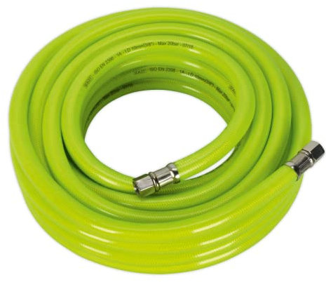 Sealey Ahfc1038 Air Hose High Visibility 10Mtr X ?10Mm with 1/4In Bsp Unions