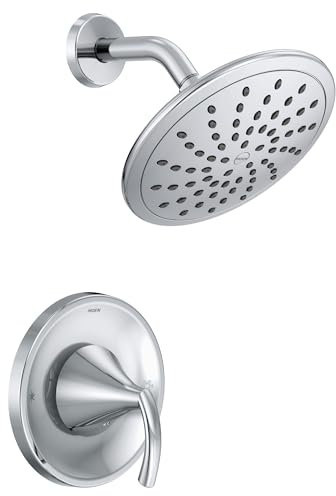 Moen Kit de garniture T2842EP, Glyde Shower Only System avec pommeau de douche effet pluie sans robinet, chromé