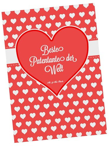 Mr. & Mrs. Panda Postkarte Patentante - Geschenk, Dankeschön, Lieblingstante, Grußkarte, Einladungskarten Geburtstag, Einladung, Geschenkkarte,