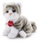 Gattino Brad tigrato grigio Trudi | Gatto peluche gioco, regalo di Natale e compleanno, riproduzione realistica | 14x18x20cm taglia S | Classici gatti peluche | modello 20851