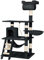tectake® arbol rascador para Gatos, sisal Resistente, casa Gatos, 1 Nido Giratorio, Hamaca, Sistema antivuelco, Poste rascador Gatos, Cama de Gato, Juguetes para Gatos - 141 cm Alto Negro