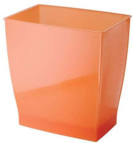 InterDesign Mono Wastebasket Trash Can for Bathroom, Kitchen, Office - Tango Orange