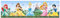 1art1 Disney Prinzessin Merida, Belle, Cinderella, Aurora, Snow-White Bordüre Tapeten-Borte Selbstklebend 500x10 cm