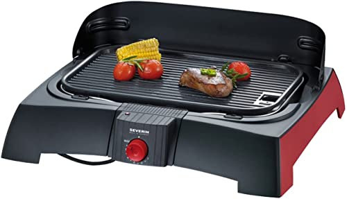 Severin 2786 - Barbacoa Eléctrica 1600 W Con Corta vientos y Parrilla