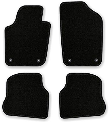Bär-AfC Auto Fußmatten Basic passend für VW Polo 6R / 6C 2009-2017 + FL, Autoteppiche Nadelvlies Schwarz, Rand Kettelung Schwarz, Set 4-teilig, VW04302