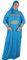 Egypt Bazar Zweiteiliger Isdal Abaya und Kopftuch mit arabischer Kalligrafie, türkis (48-66 (Einheitsgröße:XL bis 5XL))