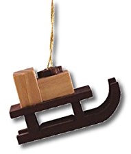 Rudolphs Schatzkiste Baumbehang Schlitten Natur Höhe=2,5cm NEU Weihnachten Christbaum Baumschmuck Holzschmuck Holz Seiffen Erzgebirge Strauchbehang Dekoration