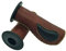 one by Camamoto Lenkergriffe für Motorrad (77344305 Set aus 1 Paar Lenkergriffen aus Leder, Farbe schwarz/braun, kompatibel mit Motorrädern, Roller, ideal auch für Fahrräder mit optimalem Grip,