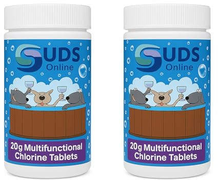 SUDS-ONLINE 100 X Chlorine 20g Multifunctional Tablets for Spa/Hot Tub/Swimming Pool