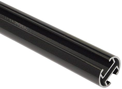 Gardinia 31025 Metallstange/Gardinenstangen-Rohr mit Innenlaufprofil, Serie Chicago, Durchmesser 20 mm, 160 cm, schwarz
