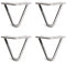 [HLC] 4 x Hairpin Table Legs – Superior Double Weld Steel Construction With Screws, Build Guide & Protector Feet Worth £8 Included! – 10mm Steel [4/10cm,Clear Coat]