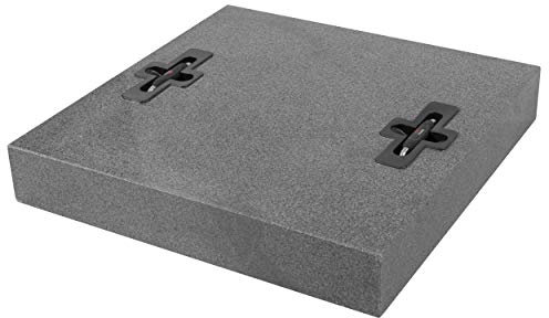 Doppler edle Granit Design Platte 55kg - Zum Beschweren für Sonnenschirme - Versenkbare Tragegriffe - Für eine einfache Handhabung - Anthrazit