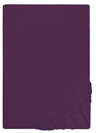 biberna Jersey-Spannbetttuch 0077155 dunkelviolett 1x 90x190 cm - 100x200 cm