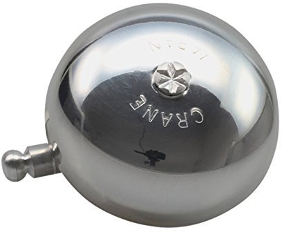 CRANE Bell Co. Fahrradklingel Karen W Steel Band Mount, Silber Poliert, CR-KNSB-PL