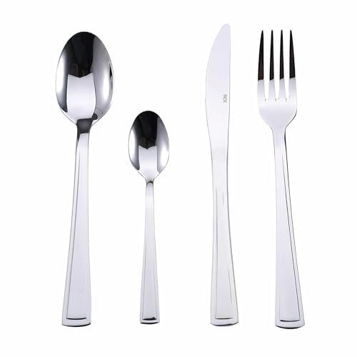 Bergner Livorno - Set de Cubiertos de 16 Piezas 6 Cuchillos De Mesa - 6 Tenedores De Mesa - 6 Cucharas De Mesa - 6 Cucharas De Té - Fabricados Acero Inoxidable - Acabado Pulido Mate - Fácil de Lavar