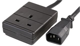 Pro Power 0.5M Metre 50cm IEC C14 Cable Connector Plug to 1 Gang Mains Power Lead 13 Amp UK Socket - Black