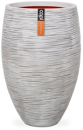 Capi Europe - Gefäß elegant Deluxe Rib NL - 55x85 - Elfenbein - Öffnung Ø38 - Blumentopf für den Innen- und Außeneinsatz - KOFI1132