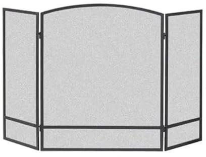 Panacea 3 Panel Arch Screen, Metal, Black, 62.2 x 3.8 x 74.4 cm