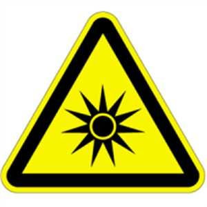 Aufkleber Warnung vor optischer Strahlung 5cm sl Folie Bogen = 6 Stück