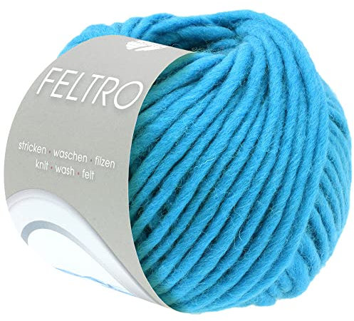 LANA GROSSA Feltro | Filzgarn für Kreativhandwerk, vielseitig, hochwertige Wolle zum Nass- und Trockenfilzen | Handstrickgarn aus 100% Schurwolle | 50g Wolle zum Stricken & Häkeln | 50m FB 42