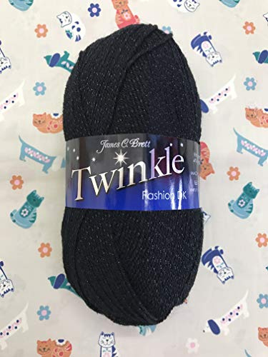 James C Brett Twinkle 100g Ball Black tk1