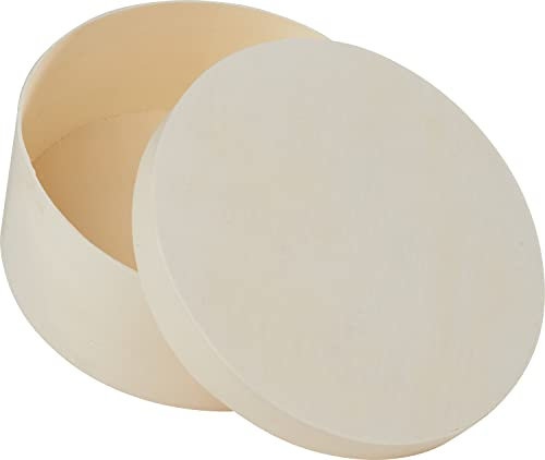 VBS Holz-Spanschachtel rund 12x5cm unbehandelt Holzschachtel Geschenverpackung Schachtel Holzbox Box Geschenkbox Holzkiste