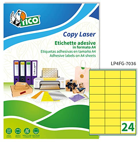 Etichette Copy Laser Prem.Tico fluo 70x36mm giallo LP4FG7036 (conf.70)
