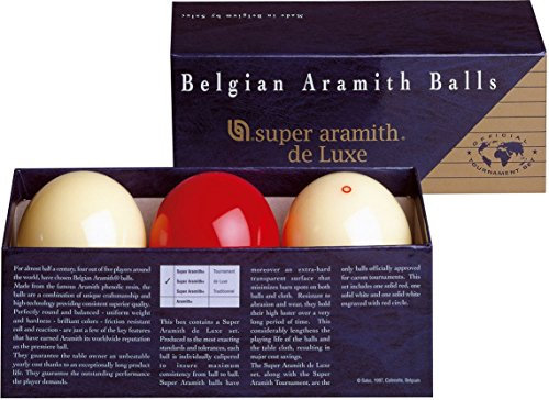 Aramith 61.5 mm Super Armith Deluxe Carom/Carambole Billiard/Pool Balls, Complete 3 Ball Set