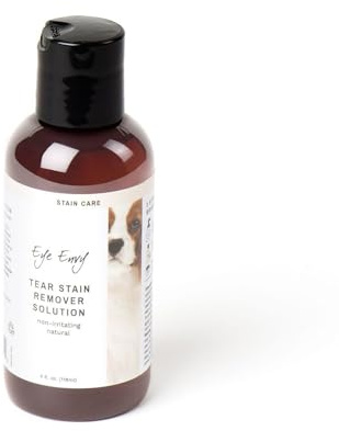 Eye Envy Tear Stain Remover Solution for Dogs. Gentle, Natural, Safe. Cleans Tear Stains. Recommended by AKC Breeders, Handlers, Groomers. 4 oz. Made in USA